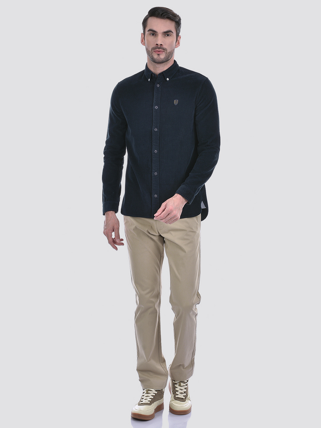 Numero Uno Men Solid Dark Blue Shirt